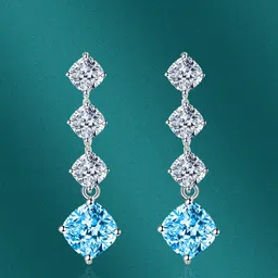 Designs & You Silver-Plated CZ-Studded Drop Earrings-image-99