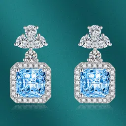 Designs & You Silver-Plated Square Shaped Drop Earrings-8