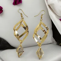 FEMMIBELLA Leaf Shaped Drop Earrings-8