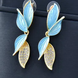 VAGHBHATT Stainless Steel Gold Plated Drop Earrings-39