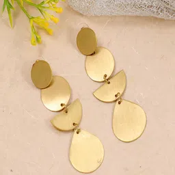 UNIVERSITY TRENDZ Gold Plated Classic Drop Earrings-21