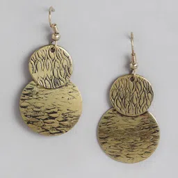 RICHEERA Gold-Plated Circular Drop Earrings-31