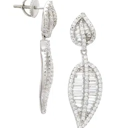 ANAYRA White Circular Drop Earrings-56