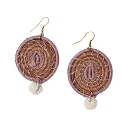 Unravel India Circular Stones and Beads Drop Earrings-57