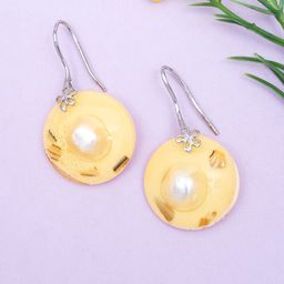 Golden Peacock Circular Drop Earrings-17
