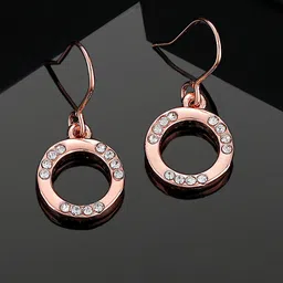Estele Rose Gold-Plated Circular Drop Earrings-56
