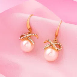 Estele Gold-Plated Circular Drop Earrings-4