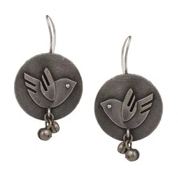 EL REGALO Oxidised Contemporary Drop Earrings-55