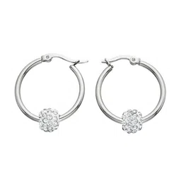 EL REGALO Alloy Stone Studded Contemporary Hoop Earrings-13