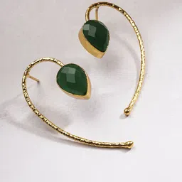 EL REGALO Stones Studded Teardrop Shaped Ear Cuff Earrings-23