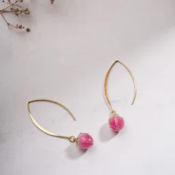 EL REGALO Artificial Beads Stainless Steel Drop Earrings-image-7