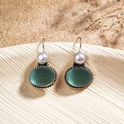 EL REGALO Stone Studded Contemporary Drop Earrings-image-18