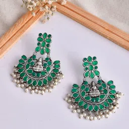 DASTOOR Silver-Plated Contemporary Drop Earrings-9