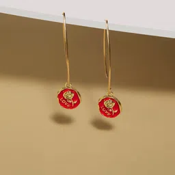 AMI Gold Plated Contemporary Drop Earrings-9