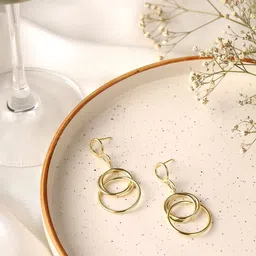 Priyaasi Gold-Plated Contemporary Drop Earrings-36