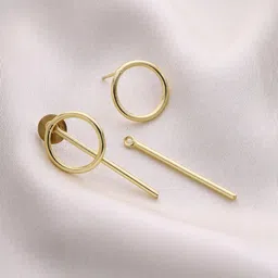 Priyaasi Gold Plated Circle Drop Earrings-38