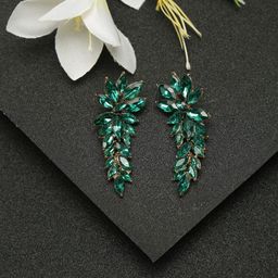 Celena Cole Green Contemporary Drop Earrings-17