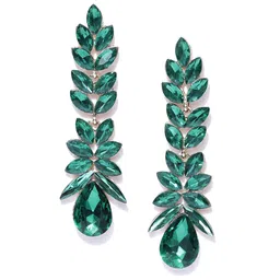 DressBerry Green Gold-Plated Contemporary Drop Earrings-image-81