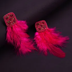 SOHI Pink Contemporary Drop Earrings-image-85