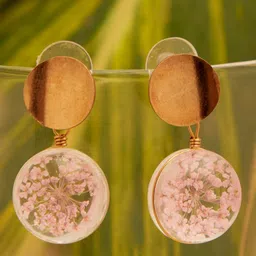 SOHI Pink Stone Drop Earrings-25