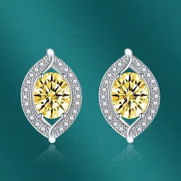 Designs & You Silver-Plated CZ-Studded Contemporary Stud Earrings-21