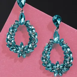 Yellow Chimes Blue Contemporary Drop Earrings-picture-42