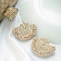 TEEJH Gold-Plated Contemporary Drop Earrings-47