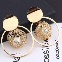 MYKI Gold-Plated Contemporary Drop Earrings-6
