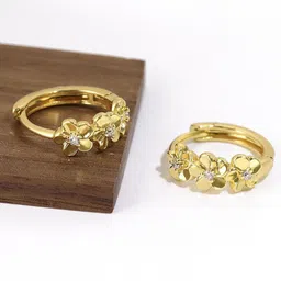 MYKI Gold-Plated Floral Hoop Earrings-55