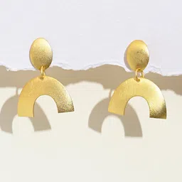 XPNSV Gold Plated Contemporary Drop Earrings-48
