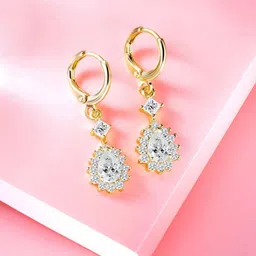 Peora Gold-Plated Contemporary Drop Earrings-15