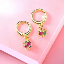 Peora Gold-Plated Contemporary Drop Earrings-image-67