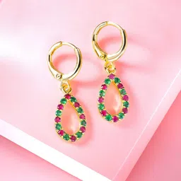 Peora Gold-Plated Contemporary Drop Earrings-image-59