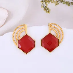 Silvermerc Designs Gold-Plated Contemporary Drop Earrings-image-45