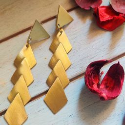 Binnis Wardrobe Gold-Toned Contemporary Drop Earrings-image-53