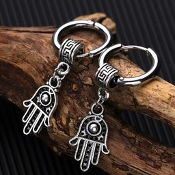 VIEN Silver-Plated Contemporary Hoop Earrings-image-94