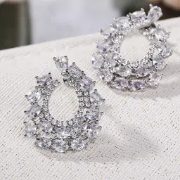 Designs & You Silver-Plated Contemporary Studs Earrings-21