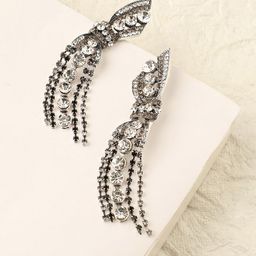 DressBerry Black Silver-Plated Contemporary Drop Earrings-image-47