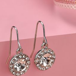 Accessorize London Women Silver-Toned Crystal Rachel Sparkle Short Drop Earrings-picture-15
