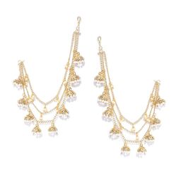 Anouk Gold-Toned & White Gold-Plated Contemporary Beaded Ear Chains-17