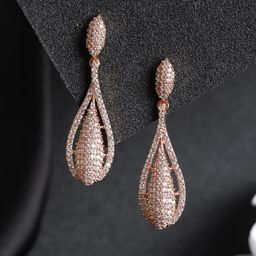 Priyaasi Contemporary Gold-Plated Drop Earrings-57