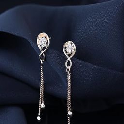 I Jewels Rose Gold Plated Drop Earrings-image-23