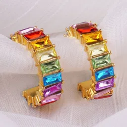 JOKER & WITCH Contemporary Half Hoop Earrings-21