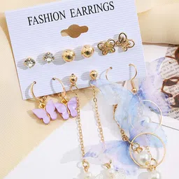 Shining Diva Fashion Set of 6 Contemporary Drop Earrings-66
