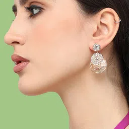 SOHI Gold-Plated Contemporary Drop Earrings-18