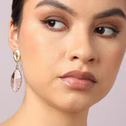SOHI Gold-Plated Contemporary Drop Earrings-95