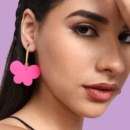 SOHI Gold-Plated Contemporary Drop Earrings-16