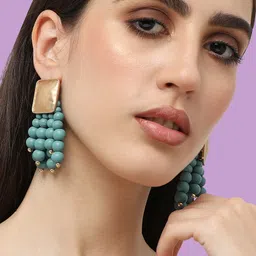 SOHI Gold-Plated Contemporary Drop Earrings-50