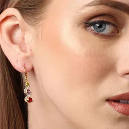 SOHI Gold-Plated Contemporary Drop Earrings-51
