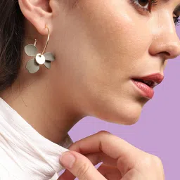 SOHI Gold-Plated Contemporary Drop Earrings-15
